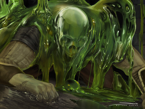 That time I forgot to post a finished painting.Flesh Eating Ooze! A repaint of an image I did back i