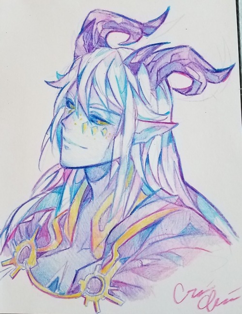 crimson-chains:Some more drawings of Aaravos, because I have a sickness ^^;The top is done in Ink an