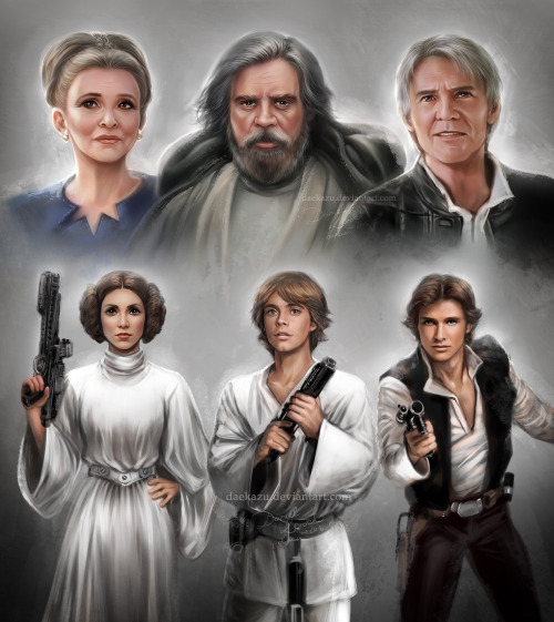 daekazu:Here they are! Leia, Luke and Han then and now. :) BIG Trio together! Pics: 24, 25, 26 + 28,