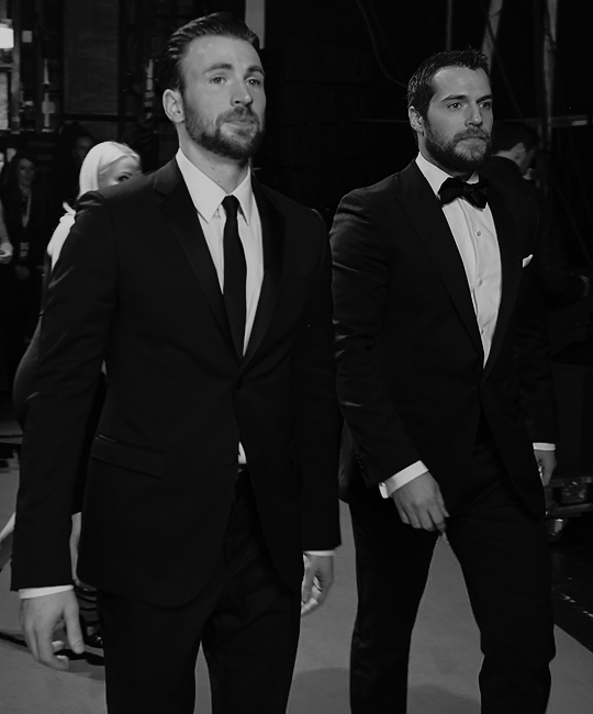 Chris Evans and Henry Cavill at the BAFTAs 2015