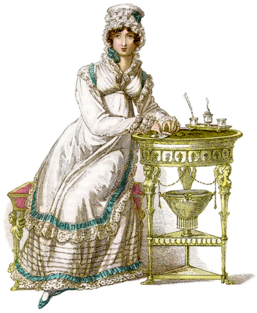 Morning dress, Ackermanns, c. 1820