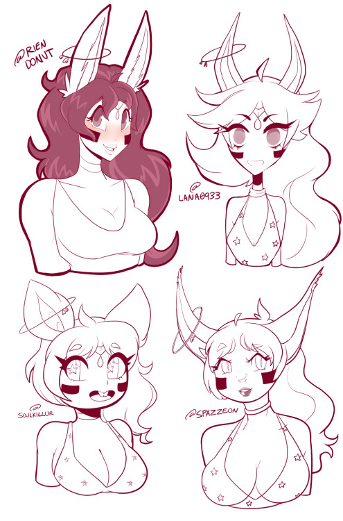redrabbu:  I did that style challenge over on my twitter! Here’s a compilation of all the drawings! I learned a lot from this!!