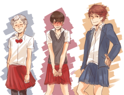 nontesequor:  Setters in skirts because why