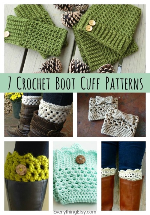 DIY 7 Free Crochet Boot Cuff Patterns from Everything Etsy. There are links to blogs for all of thes