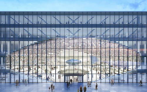 Tianjin Binhai Library (Chinese: 天津滨海图书馆), nicknamed The Eye, is a library in Tianjin, China. It is 