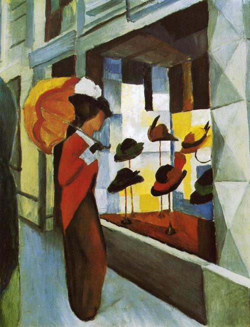 wonderingaboutitall:Hat Shop - August Macke