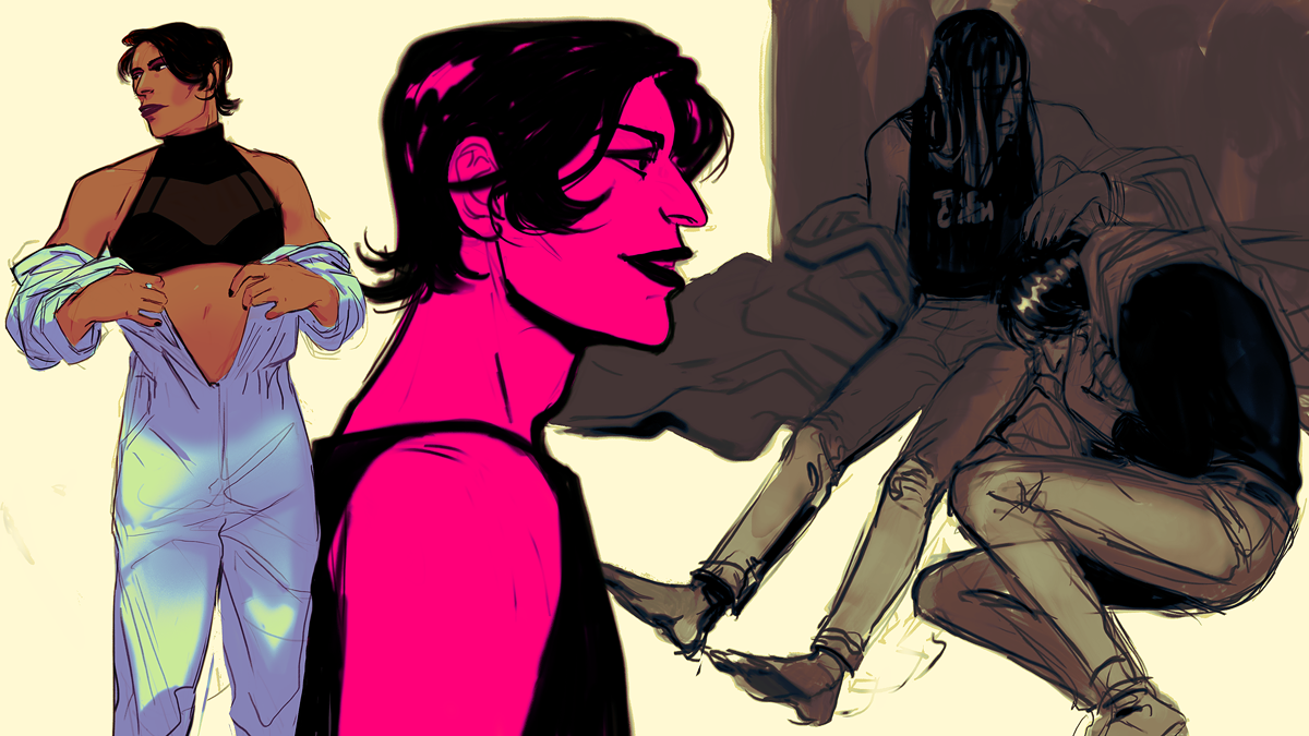 greiison:  sketches roundup; sometime, panel from superpose (sketched by han, lined