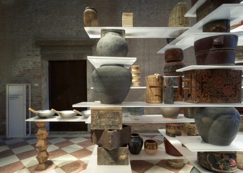 {Happy Almost Friday! Interesting installation - The Floating Kitchen by Kengo Kuma. Ceramic bowls, 