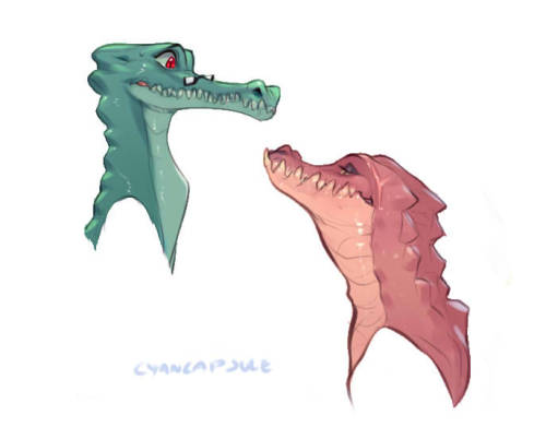 cyancapsule:Here are a buncha crocodiles/gators/gharial sketches I’ve been posting over on my twitter recently! ( Sketches were originally sent to my patrons way way back!) I’ve always thought crocodiles are really cool even if it seems they kinda