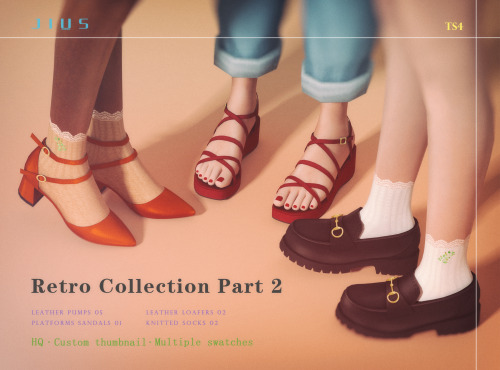 Retro Collection Part 2- Shoes [Jius] Leather Pumps 0515 swatches4k+ Polygons———&m