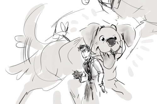 goosterbold:some request doodles from twitter!-tommy riding sunkist like princess mononoke-tommy/ben