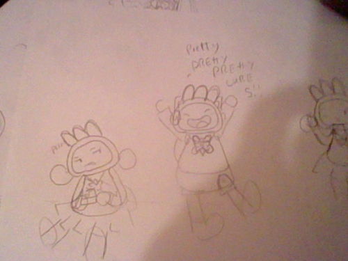 giddysky:someone had to text me pretty cure while I was drawing scribblenauts