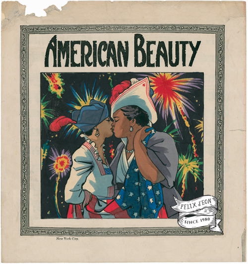 American Beauty. A painting of love under fireworks, 100 years ago. And Revolutionary Love. A painti