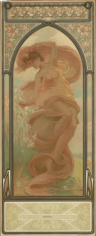 The Times of the day / Fairy soap.1904.Group of 4 decorative panels.Lithograph in colours.Each : 48 