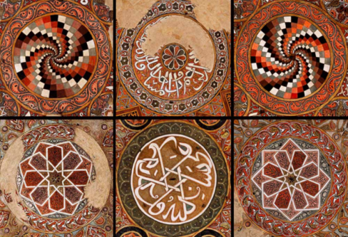 baleqeesofsheba:Decorative motifs of an ancient mosque domes, Yemen.