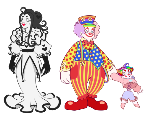 deweyart:ufuugf heres part 1 of me trying to draw every single one of my clown ocs!