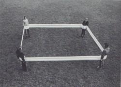 maihudson:  Franz Erhard Walther, Four Body Weights, 1968  “ Walther’s installations take the shape of minimal rules of occupations of a space, defining limits, distances, directions and thus staging forced interactions. ” → 