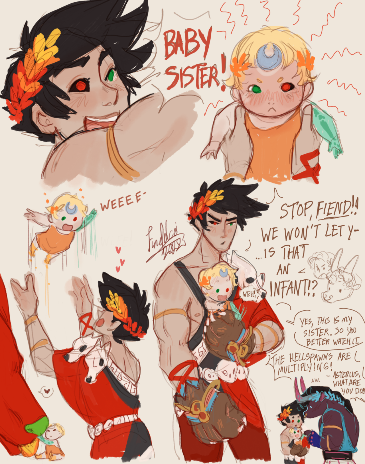 zagreus and melinoe (hades and 2 more) drawn by chengzhineixihuanxiaogou