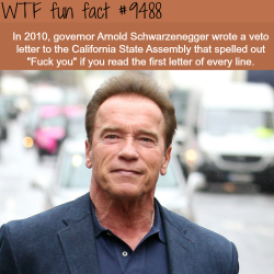 wtf-fun-factss:  Arnold Schwarzenegger -