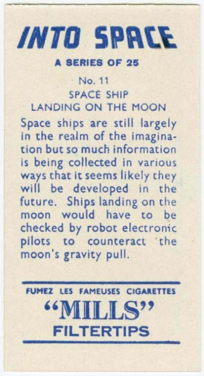 Arents Cigarette cards Into Space, including Laika, the Sputnik dog, 1957-58. USA. Via NYPL