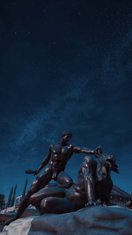 A statue of Theseus and the Minotaur in Athens…Assassin’s Creed Odyssey