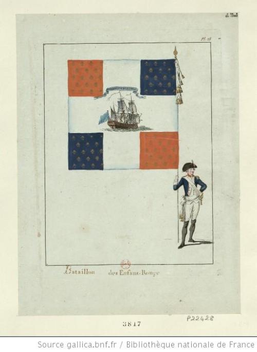 montagnarde1793:Drapeau du bataillon des Enfan[t]s-Rouge de la garde nationale parisienne (1790) : “