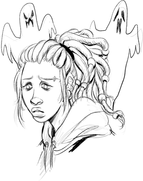 hellhoundbound:I doodled ophelia and ripp heavily stylized and as I made them over in the sims 2. I 