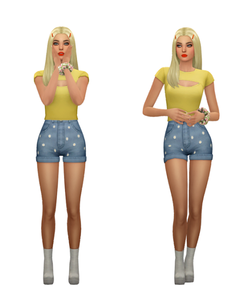 TS4 Teen Maxis Match Lookbook Skin 1, 2 / Hair / Eyebrows / Eyes / Nosemask Clothing - TopRegin