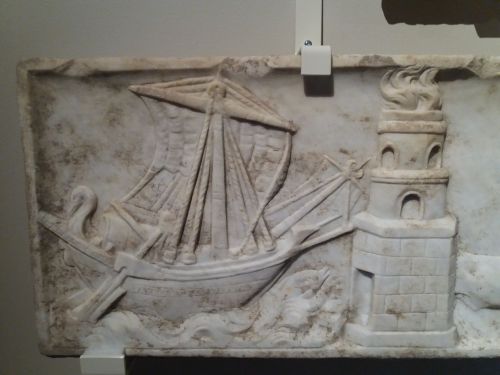 Marble relief depicting the Portus harbour* 2nd- early 3rd century CE* Isola sacra necropolis* Ostia