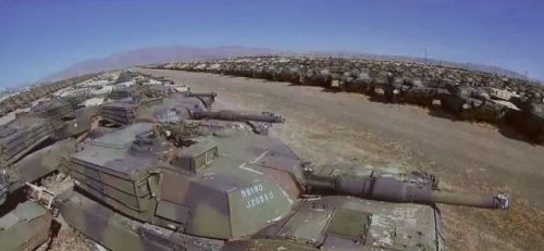 toocatsoriginals:  An Army depot nestled in a valley of the Sierra Nevada Mountains holds a boneyard containing more M-1 Abrams battle tanks than the entire tank armies of most nations. The Sierra Nevada Army Depot contains more than 2,000 M-1 Abrams