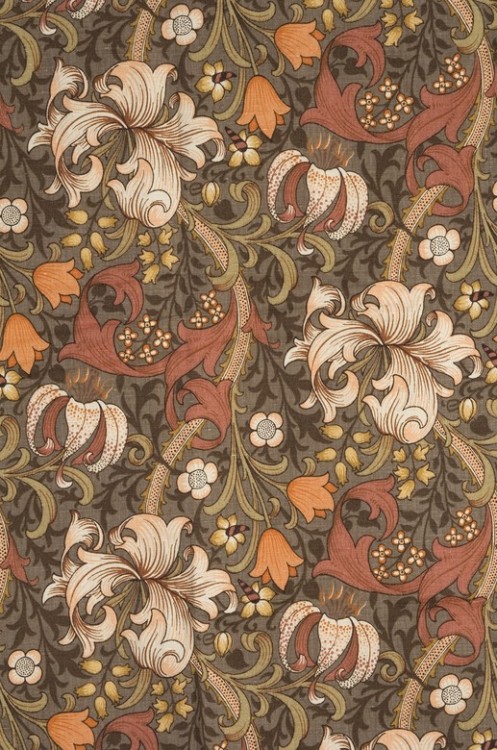 William Morris, textile design Golden Lily, 1899/1920s A. Sanderson Fabric, London. Jacksons.se