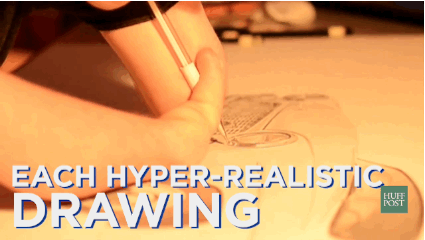 huffingtonpost:  Artist Born Without Hands Draws Beautiful, Hyper-Realistic Portraits