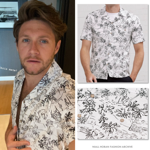 Niall on Instagram | August 1, 2020Percival Cuban Short Sleeve Shirt in ‘Mono Palm’ (£69)