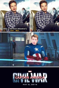 natanulablog:    Movie | Civil War | Funny | Bucky Barnes | Steve Rogers | Sebastian Stan | Chris Evans | The Cause  