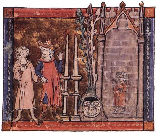 centuriespast:MINIATURIST, FrenchL'Histoire de Saint Graalc. 1316Illumination on parchment, 5,9 x 8,