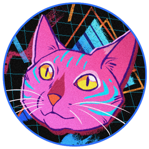 80s/90s-y icon for a cat-themed cult Discord server I recently joined