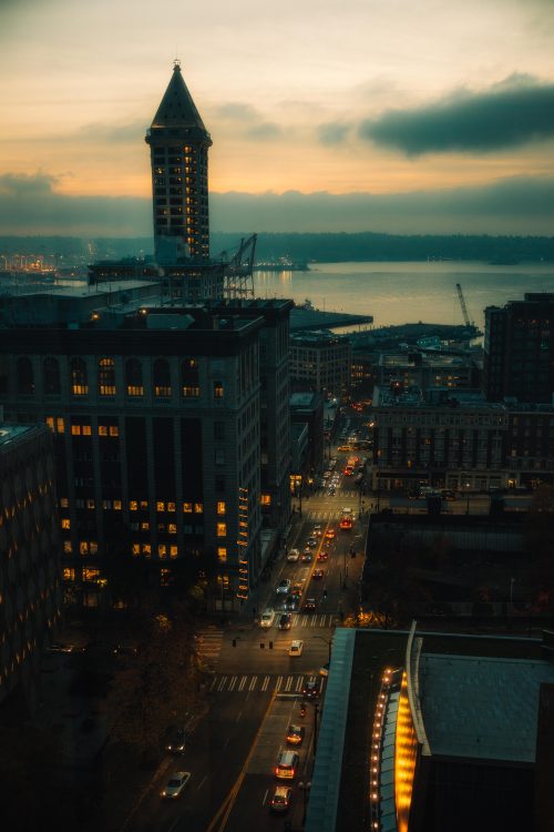 Seattle, Washington during blue hour sunsetInstagram | Shop | YouTube | Blog | Twitter | Pinterest |