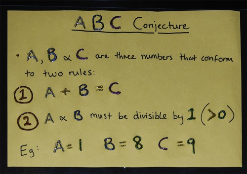 Item 58: Give a concise summary of the proof of the “abc conjecture.&ldquo; by team member Amy (mabl