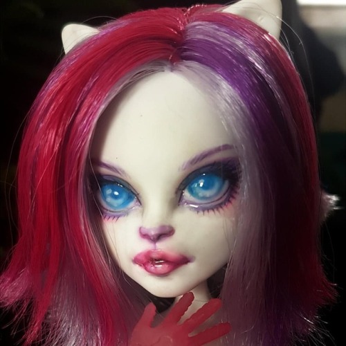 Some repainted dolls I have up in my shop! Repainted monster high, glossed eyes and lips, styled hai