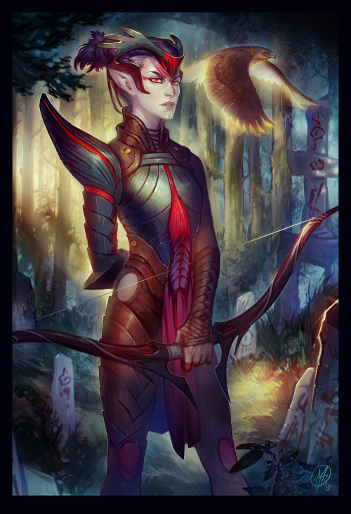 al-teya:Andruil. (Goddess of the Hunt in elven pantheon of Dragon Age universe.)“One day Andruil gre