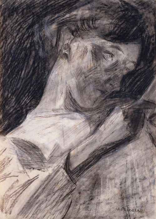 amare-habeo:Umberto Boccioni (Italian, 1882 – 1916)Young Woman Reading (Ines), 1909-10Pencil, 