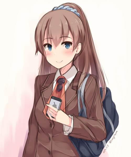hiiragihazime:  今日のワンドロで描いた女子高生な熊野。女子高生な熊野と●●したいです。