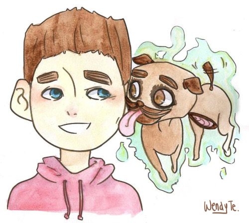 Norman y su perro fantasma.Un dibujo para una amiga (yyokom.tumblr.com)