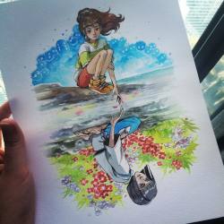 fryingtoilet:Throwback! This is the original watercolour Spirited Away drawing I did a while back. I’m open to selling it if anyone is interested :)  #art #illustration #spirited-away #traditional #ghiblistudio #watercolor I know that I’ve mostly