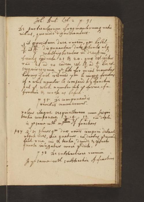 LJS 183 Student&rsquo;s notebook on arithmetic and algebra, written in England likely between 1675 a