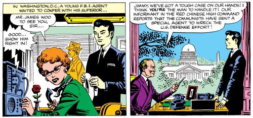 panels-of-interest: First appearance of Jimmy Woo.[from Yellow Claw (1956) #1]