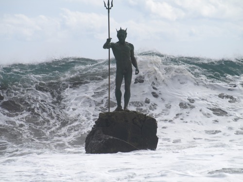 vintagepales2:Statue of Neptune,Melenara Beach, Gran Canaria  by LA CÁMARA DE JUAN 