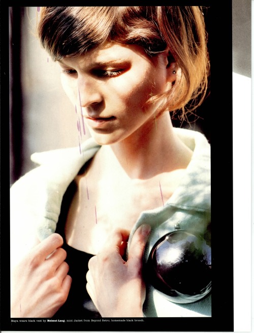 dazedarchives:  Dazed & Confused, June 2003“The accessories you wear not only reflect your mood, but say something about the life you lead”photo: Benjamin Alexander Husebyfashion: Cathy Edwardsmodel: Maya wearing Helmut Lang 