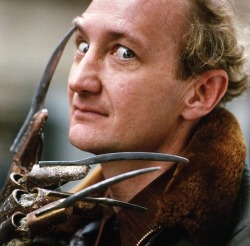 lucifers-queen:    “I get a lot of teenagers going, ‘Yo, Krueger,’ and honking their horn and giving me the claw. Yeah, I’m recognized.  “ -Robert Englund