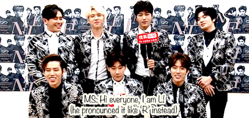 star-hoya:  When an English alphabet is harder to pronounce than the members’ names in Chinese…(note: all other members introduced themselves with their Chinese names)